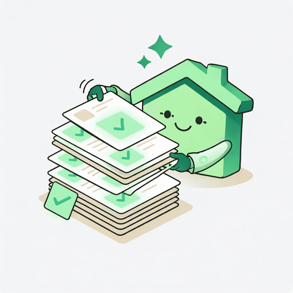 Ava, the AI transaction coordinator, organizing a stack of completed real estate documents