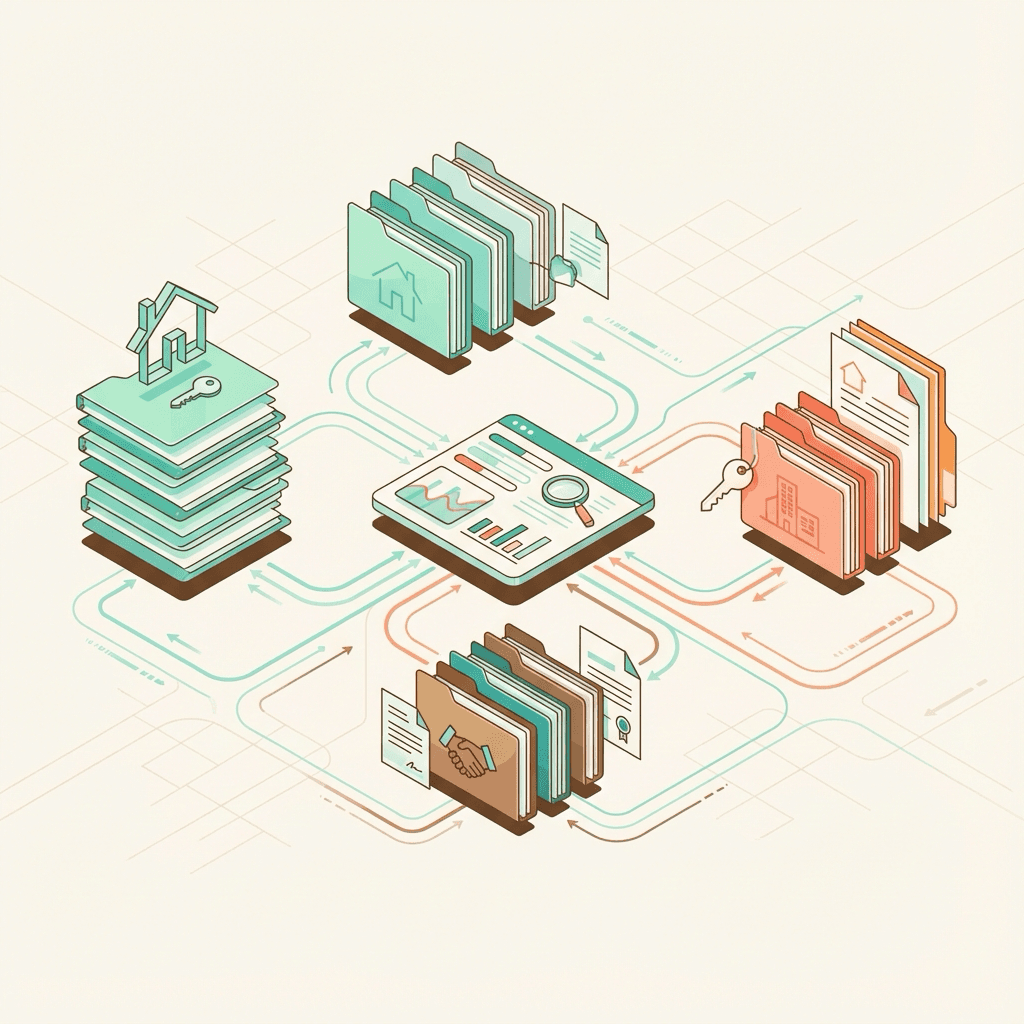 Transaction coordinator managing multiple brokerage compliance requirements with organized layered system